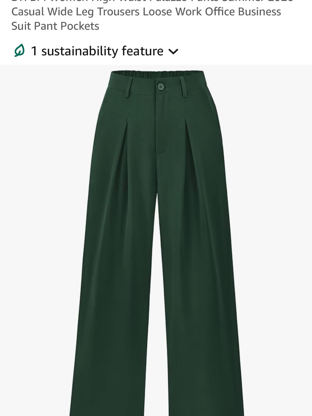 High-Rise Wide Leg Trousers in Forest Green